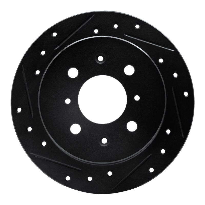 Picture of R1 88-01 Acura Integra Rear Left Drilled & Slotted Black Brake Rotor