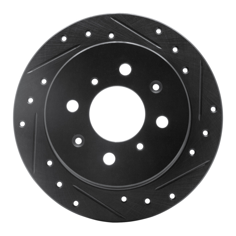 Picture of R1 88-01 Acura Integra Rear Right Drilled & Slotted Black Brake Rotor