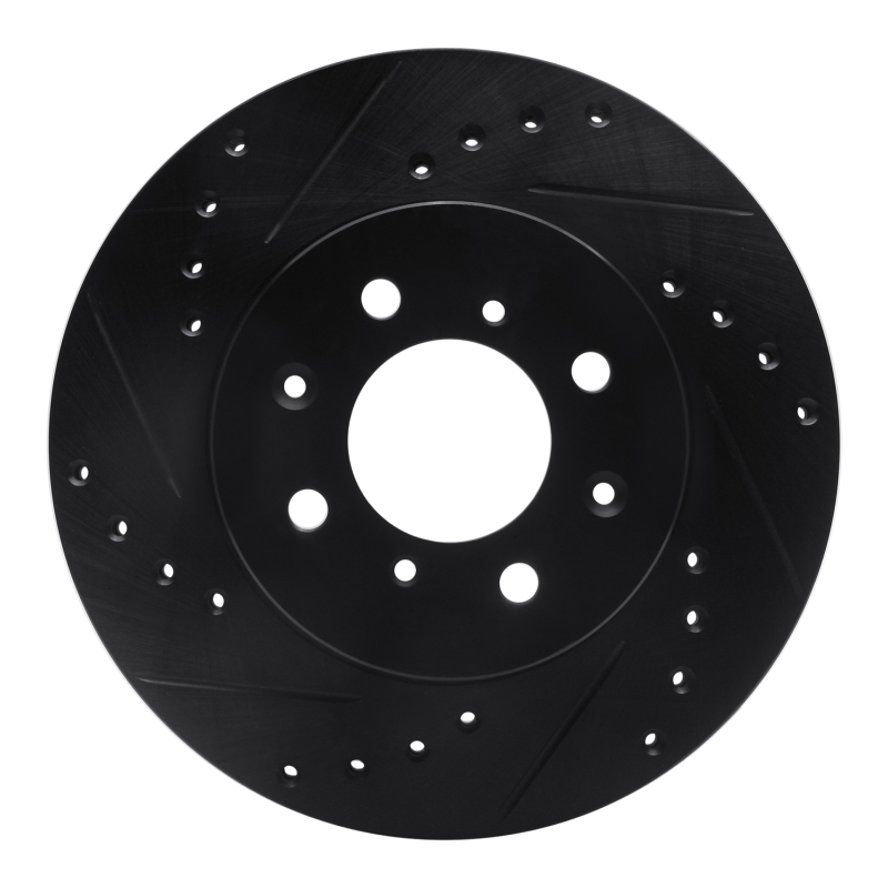 Picture of R1 88-91 Honda Prelude Front Left Drilled & Slotted Black Brake Rotor