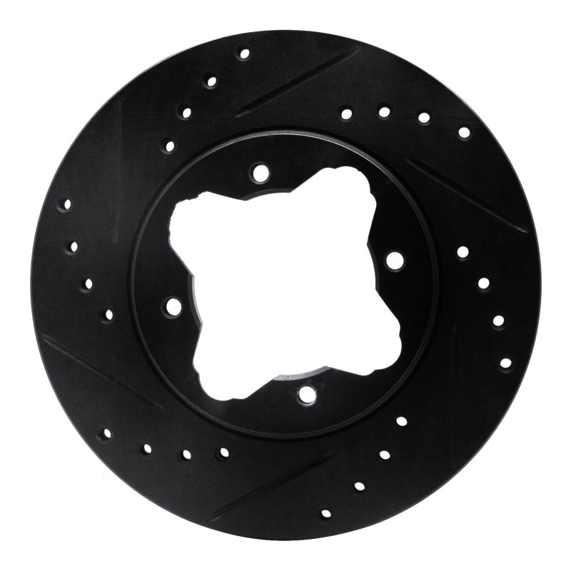 Picture of R1 90-97 Acura CL Front Left Drilled & Slotted Black Brake Rotor