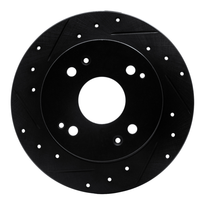 Picture of R1 92-97 Acura CL Rear Left Drilled & Slotted Black Brake Rotor