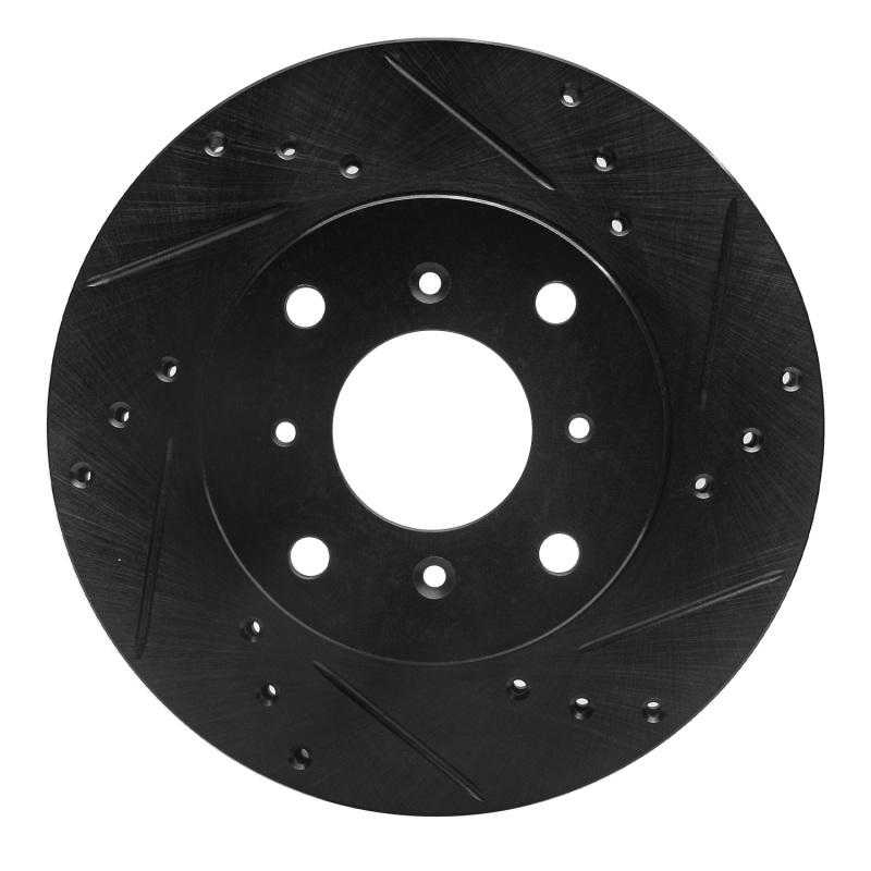 Picture of R1 92-96 Honda Prelude Front Right Drilled & Slotted Black Brake Rotor