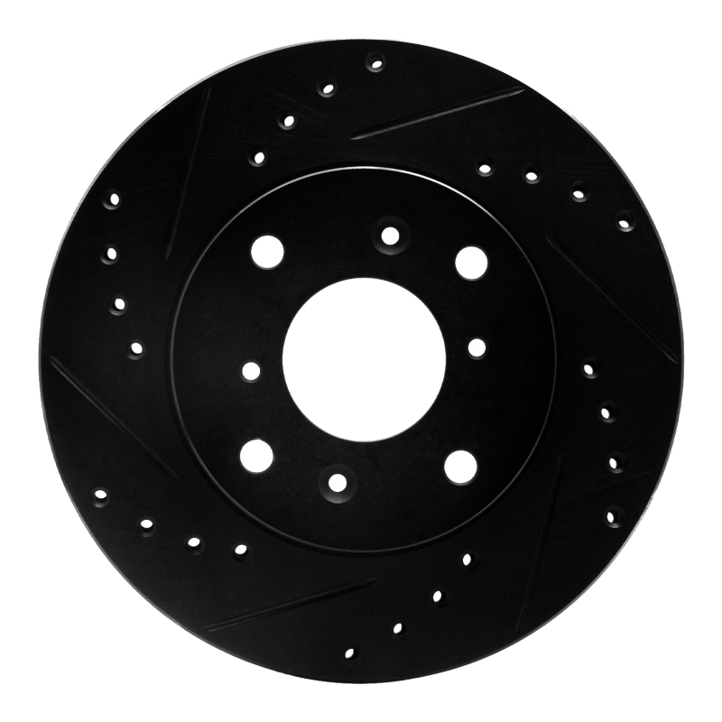 Picture of R1 98-02 Acura CL Front Left Drilled & Slotted Black Brake Rotor