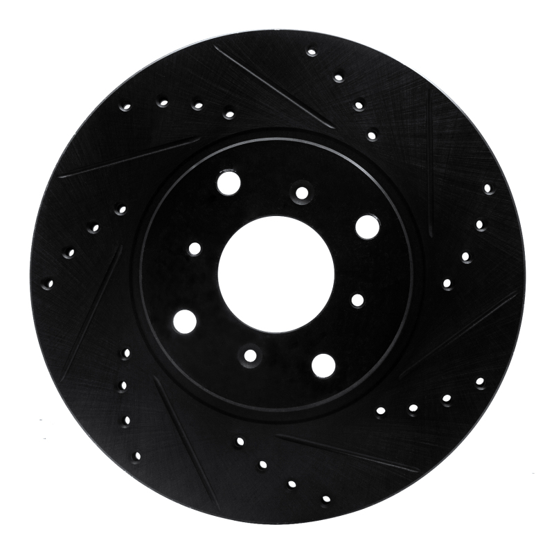 Picture of R1 92-96 Honda Prelude Front Right Drilled & Slotted Black Brake Rotor