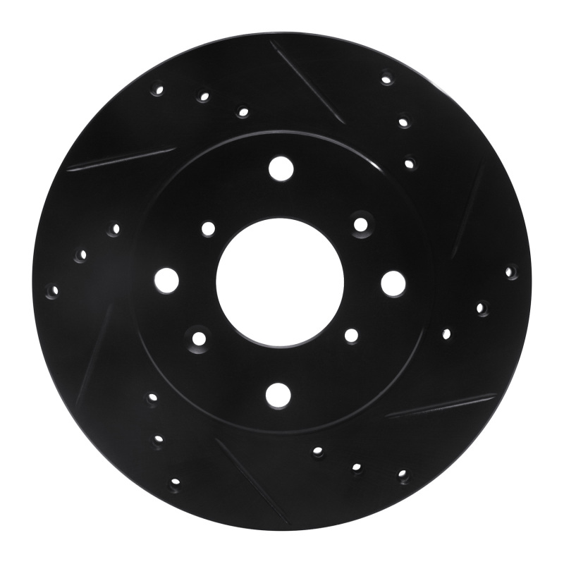 Picture of R1 98-02 Acura CL Front Right Drilled & Slotted Black Brake Rotor