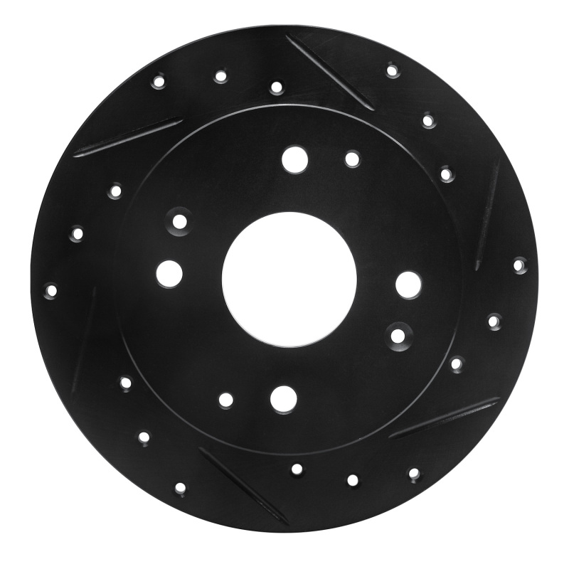 Picture of R1 98-02 Acura CL Rear Right Drilled & Slotted Black Brake Rotor
