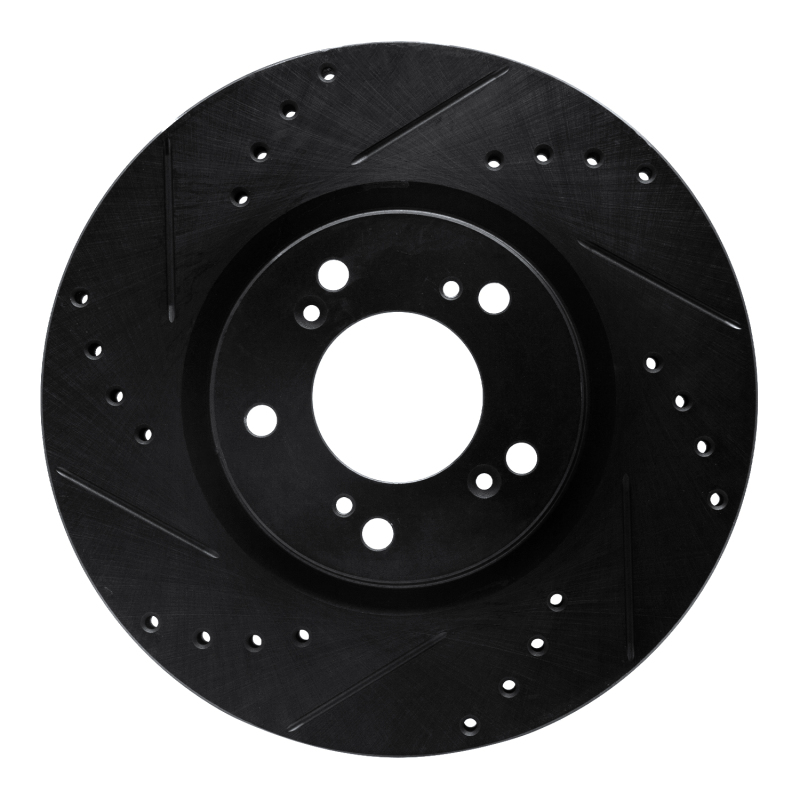 Picture of R1 00-09 Honda S2000 Front Left Drilled & Slotted Black Brake Rotor