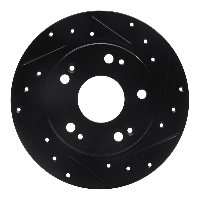 Picture of R1 03-08 Acura TSX Rear Right Drilled & Slotted Black Brake Rotor