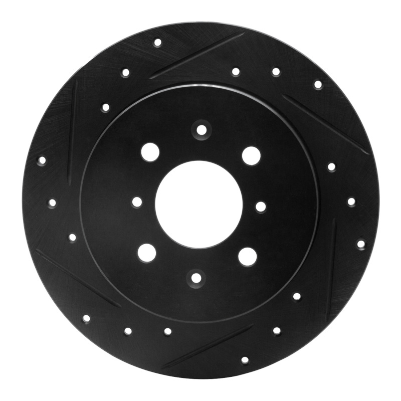 Picture of R1 01-05 Acura EL Rear Left Drilled & Slotted Black Brake Rotor