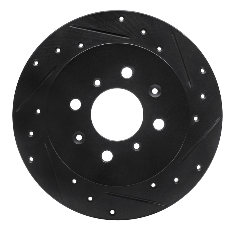 Picture of R1 01-05 Acura EL Rear Right Drilled & Slotted Black Brake Rotor