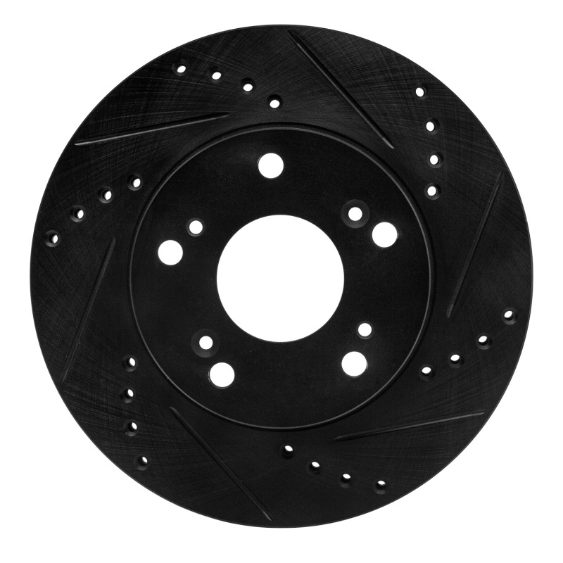 Picture of R1 12-15 Acura ILX Front Right Drilled & Slotted Black Brake Rotor