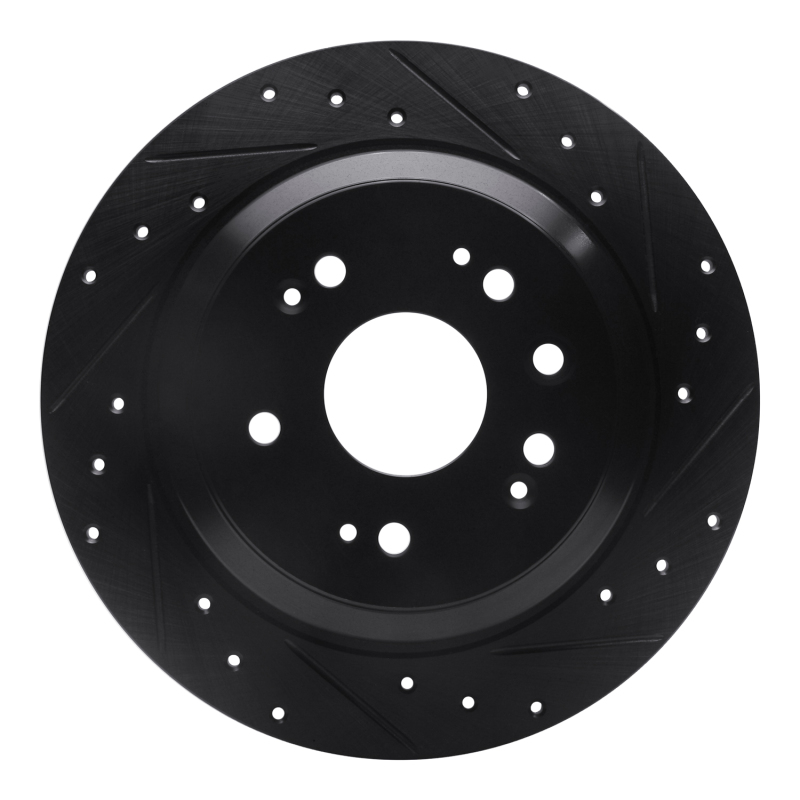 Picture of R1 10-15 Honda Accord Crosstour Rear Right Drilled & Slotted Black Brake Rotor