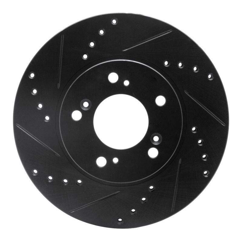 Picture of R1 91-01 Acura RL Front Left Drilled & Slotted Black Brake Rotor