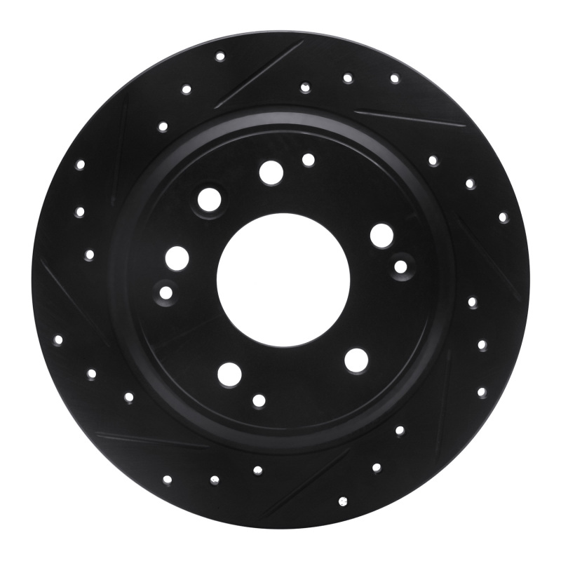Picture of R1 91-99 Acura Legend Rear Left Drilled & Slotted Black Brake Rotor
