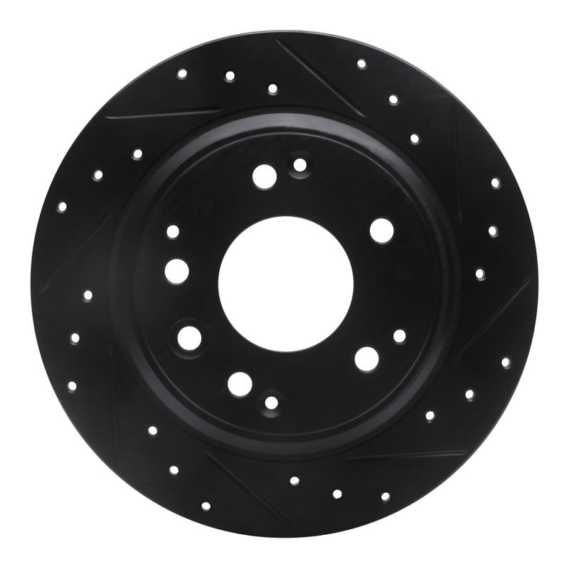 Picture of R1 91-99 Acura RL Rear Right Drilled & Slotted Black Brake Rotor