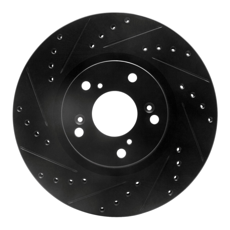 Picture of R1 02-15 Acura CSX Front Left Drilled & Slotted Black Brake Rotor