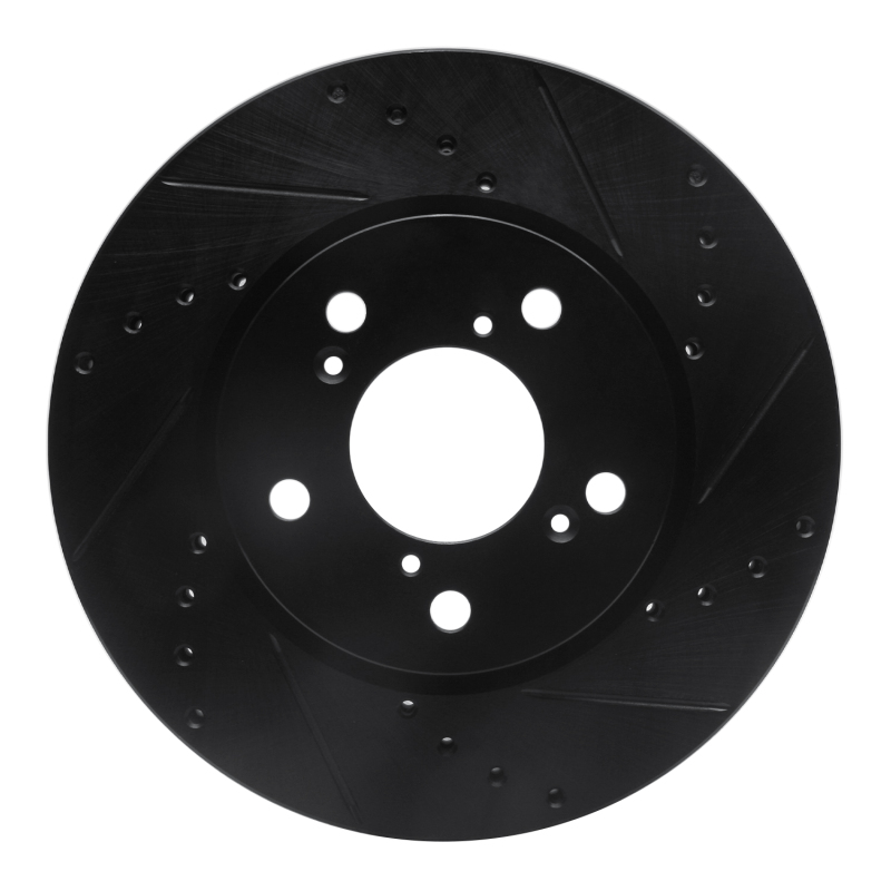 Picture of R1 05-10 Honda Odyssey Front Right Drilled & Slotted Black Brake Rotor