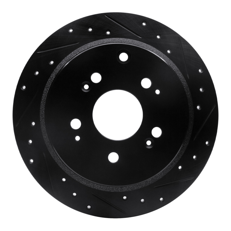 Picture of R1 05-10 Honda Odyssey Rear Right Drilled & Slotted Black Brake Rotor