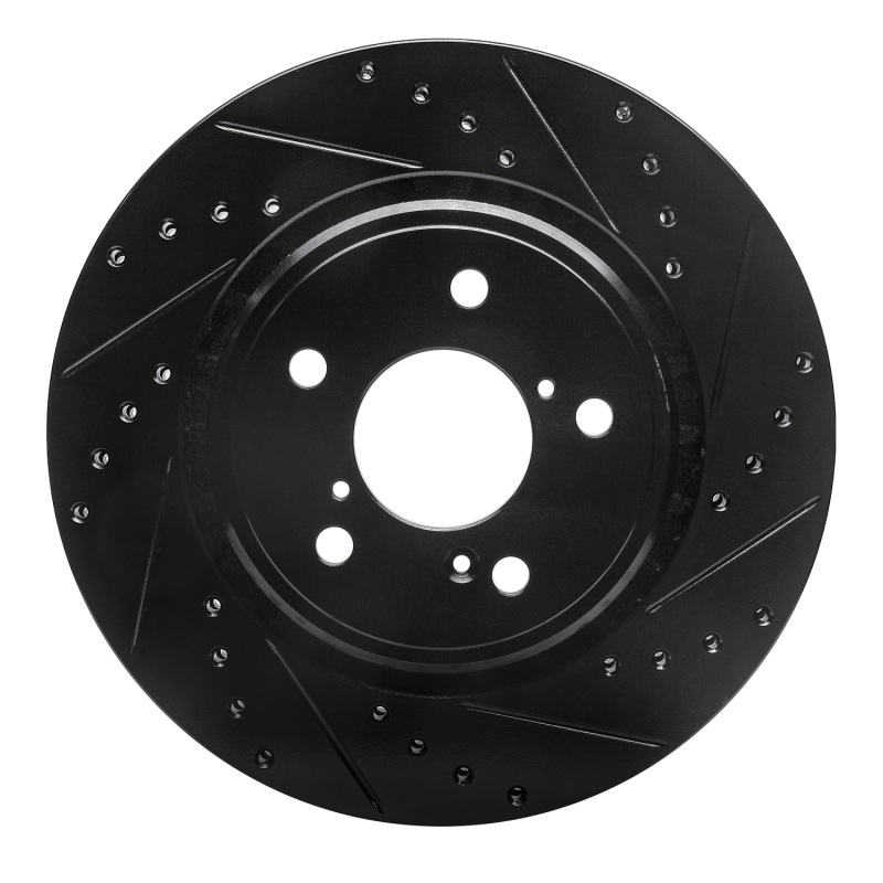 Picture of R1 15-25 Acura MDX Front Right Drilled & Slotted Black Brake Rotor