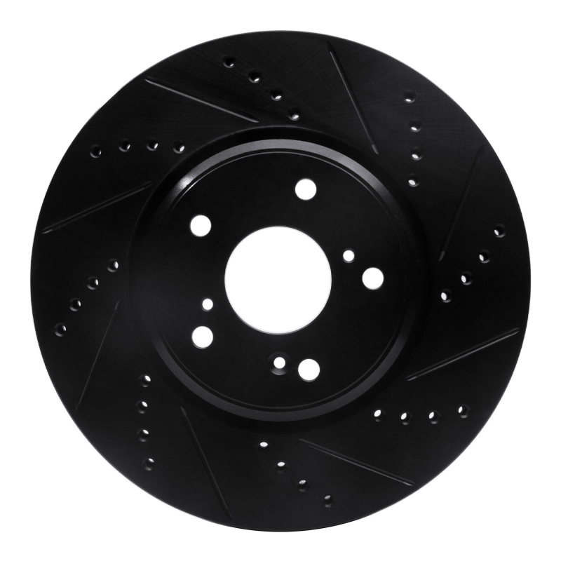 Picture of R1 16-22 Acura ILX Front Right Drilled & Slotted Black Brake Rotor