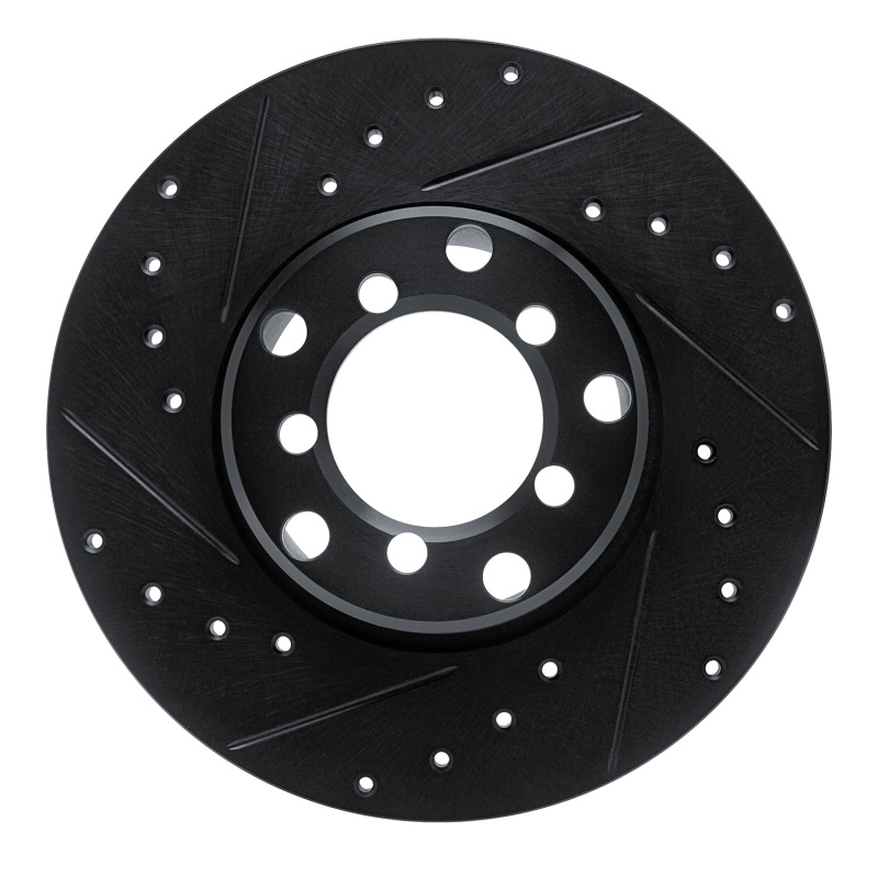 Picture of R1 65-73 Mercedes-Benz 230S Front Left Drilled & Slotted Black Brake Rotor