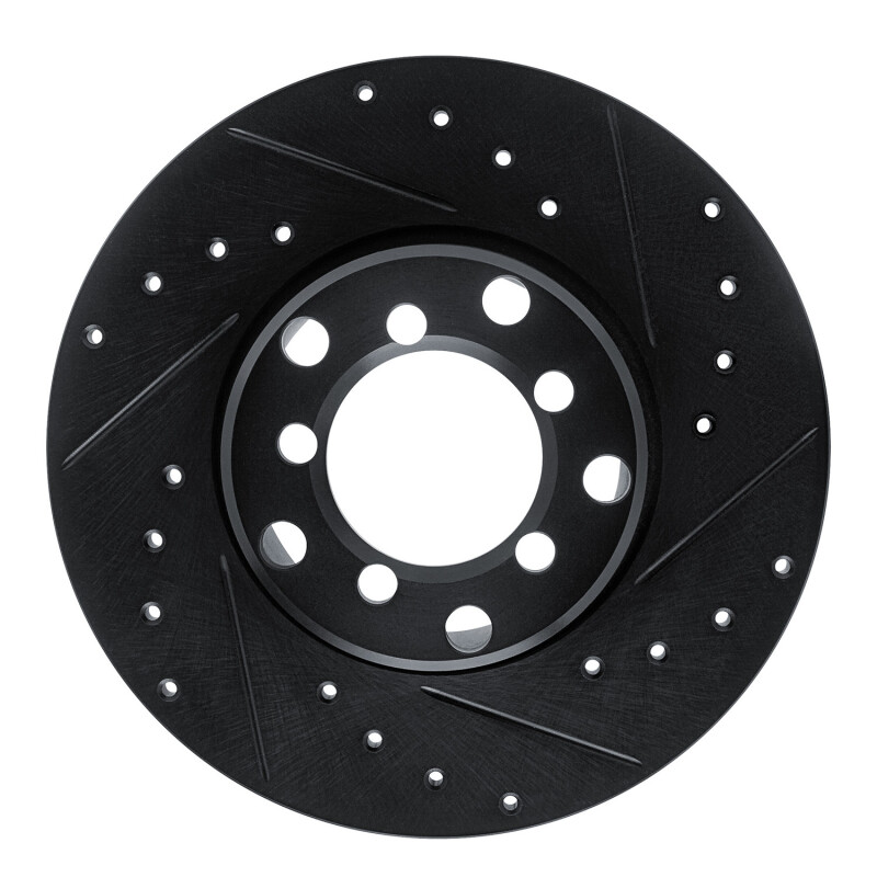 Picture of R1 65-73 Mercedes-Benz 250C Front Right Drilled & Slotted Black Brake Rotor