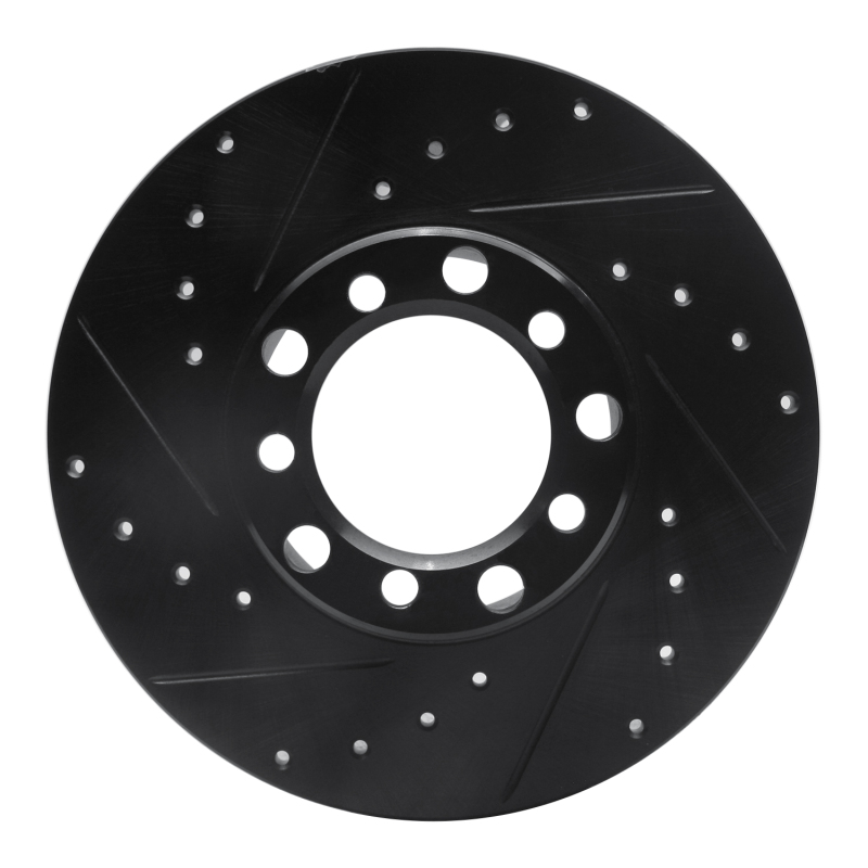 Picture of R1 73-85 Mercedes-Benz 230 Front Left Drilled & Slotted Black Brake Rotor
