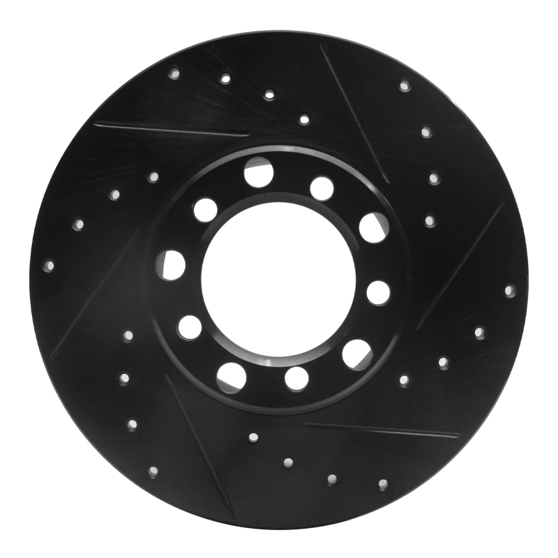 Picture of R1 73-85 Mercedes-Benz 230 Front Right Drilled & Slotted Black Brake Rotor