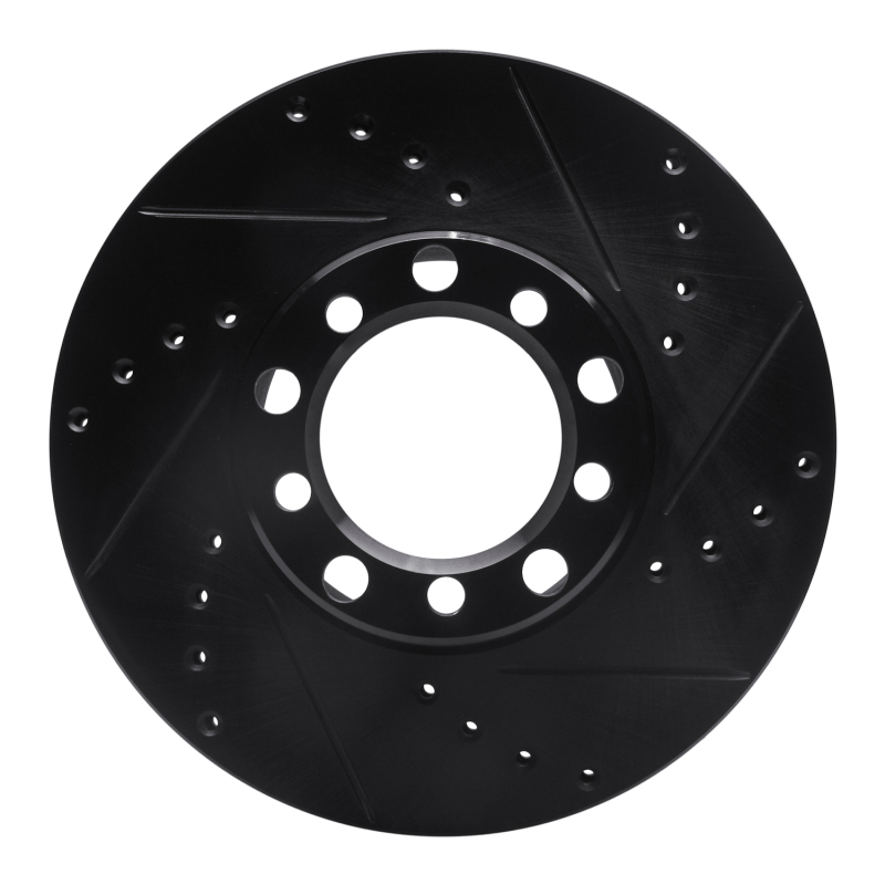 Picture of R1 79-85 Mercedes-Benz 380SEL Front Right Drilled & Slotted Black Brake Rotor