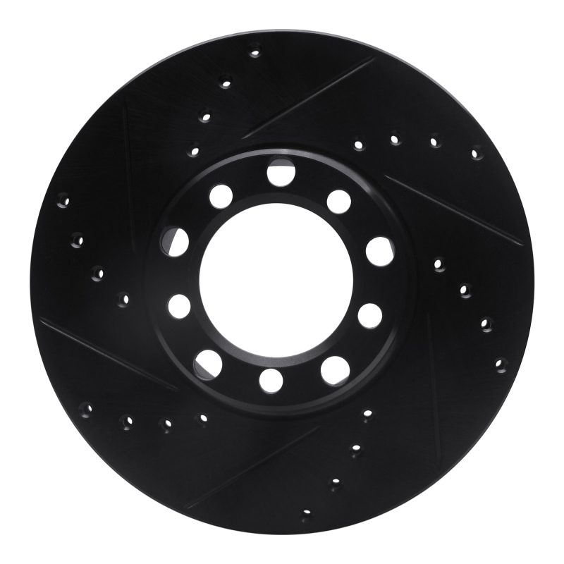 Picture of R1 72-80 Mercedes-Benz 280SE Front Left Drilled & Slotted Black Brake Rotor