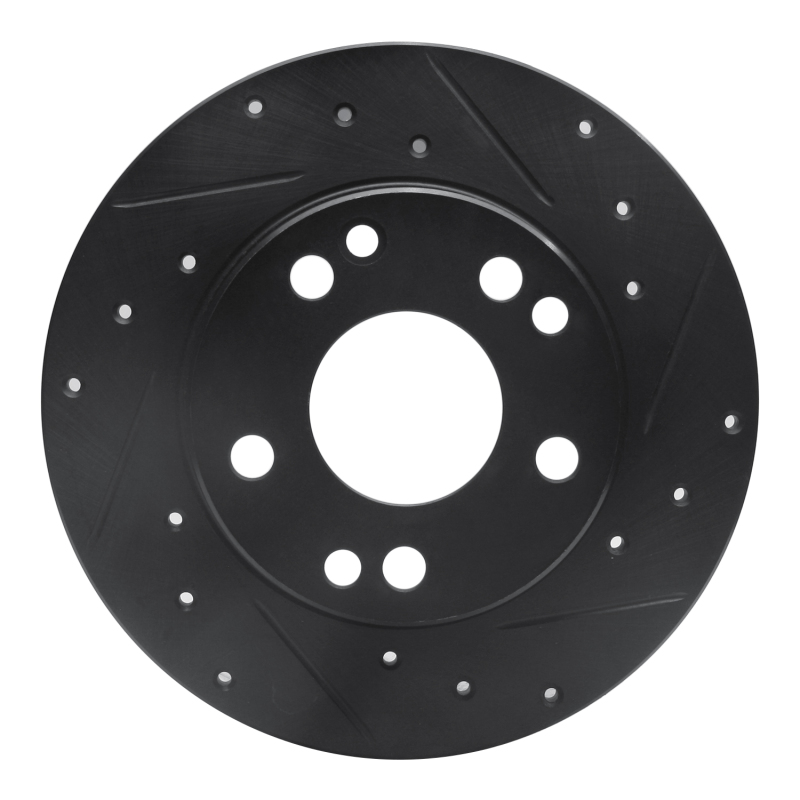 Picture of R1 83-89 Mercedes-Benz 190E Front Right Drilled & Slotted Black Brake Rotor