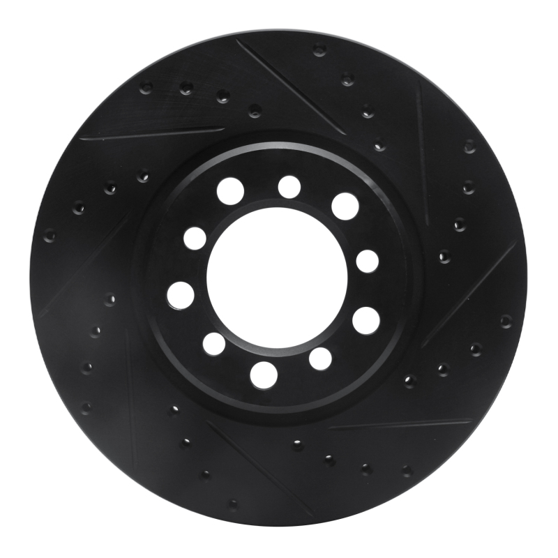 Picture of R1 85-91 Mercedes-Benz 300SD Front Right Drilled & Slotted Black Brake Rotor