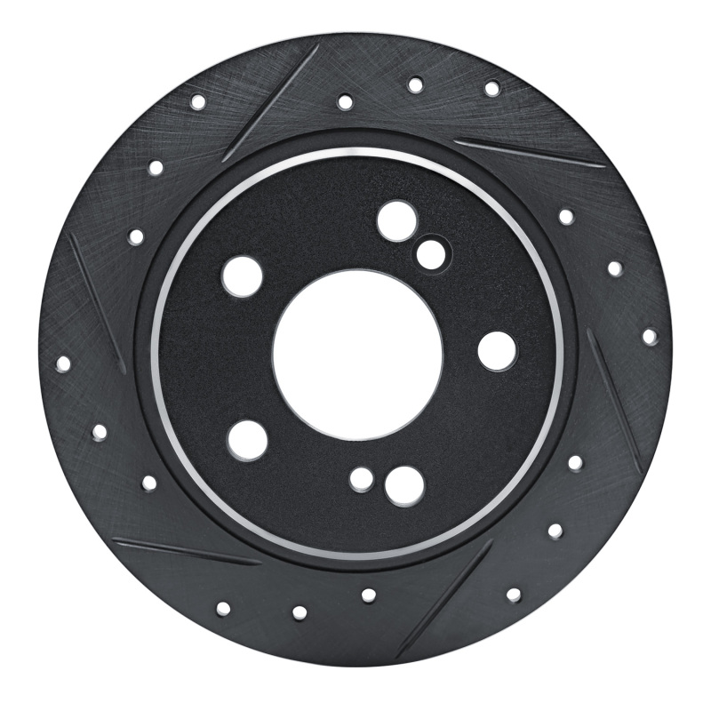Picture of R1 90-95 Mercedes-Benz 300SL Rear Left Drilled & Slotted Black Brake Rotor