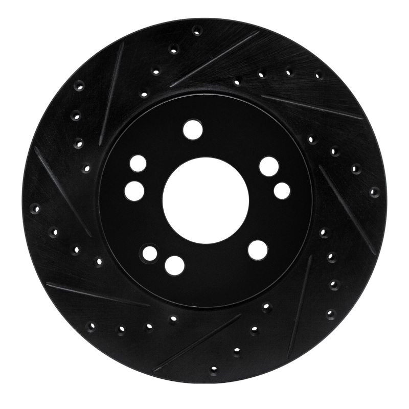 Picture of R1 90-95 Mercedes-Benz E320 Front Left Drilled & Slotted Black Brake Rotor