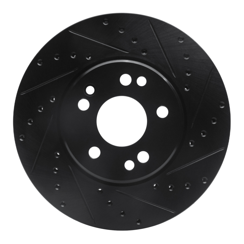 Picture of R1 90-98 Mercedes-Benz 300SL Front Right Drilled & Slotted Black Brake Rotor