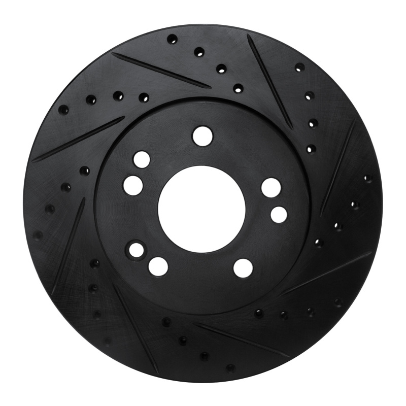 Picture of R1 90-95 Mercedes-Benz 300CE Front Right Drilled & Slotted Black Brake Rotor