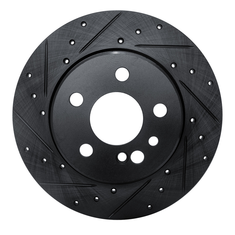 Picture of R1 91-99 Mercedes-Benz 300SE Rear Left Drilled & Slotted Black Brake Rotor