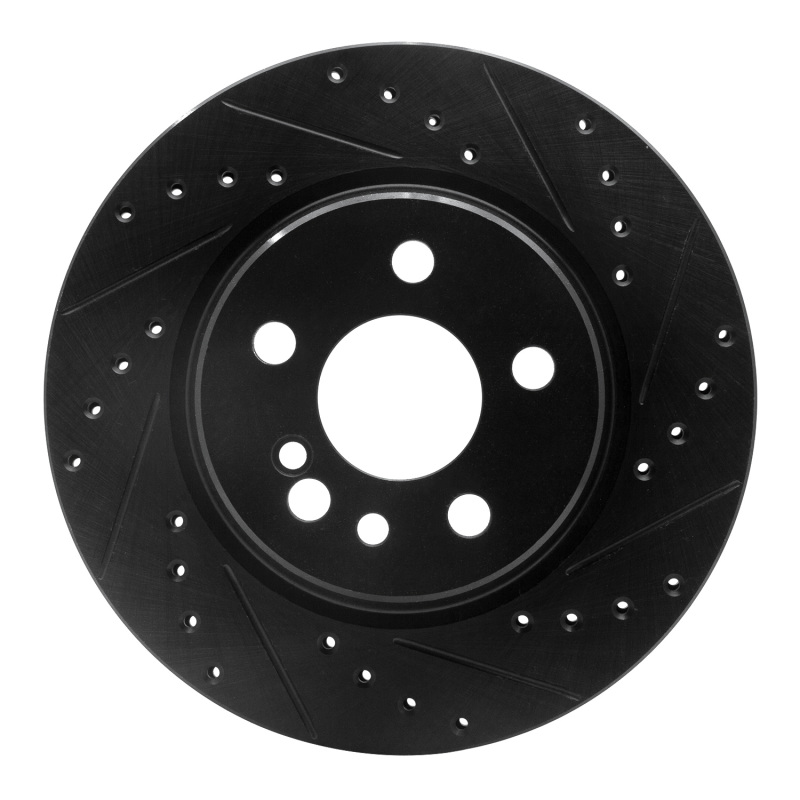 Picture of R1 92-99 Mercedes-Benz 500SEL Rear Right Drilled & Slotted Black Brake Rotor