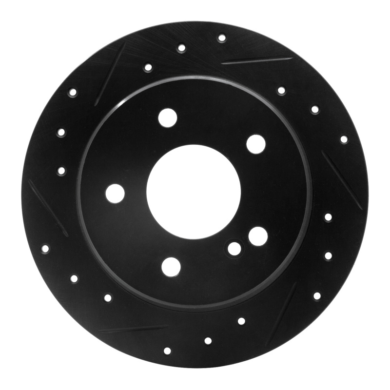 Picture of R1 94-98 Mercedes-Benz C280 Rear Left Drilled & Slotted Black Brake Rotor