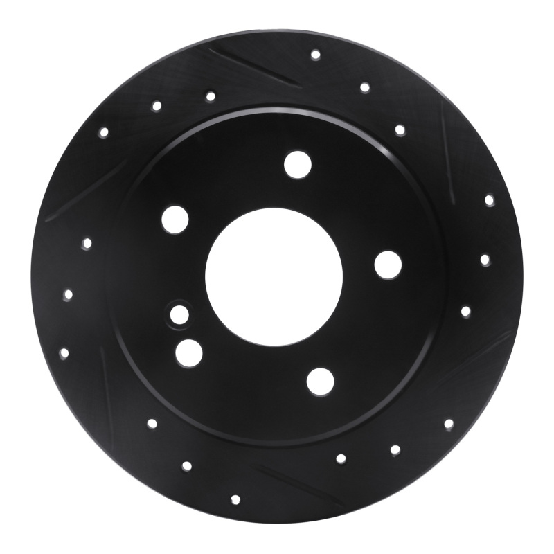 Picture of R1 94-98 Mercedes-Benz C220 Rear Right Drilled & Slotted Black Brake Rotor