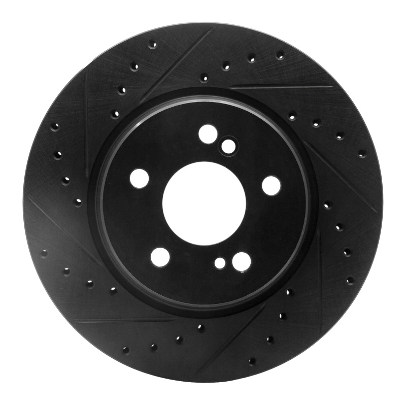 Picture of R1 93-02 Mercedes-Benz 600SL Rear Left Drilled & Slotted Black Brake Rotor