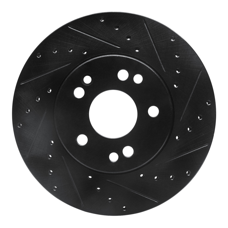 Picture of R1 90-95 Mercedes-Benz 300CE Front Right Drilled & Slotted Black Brake Rotor