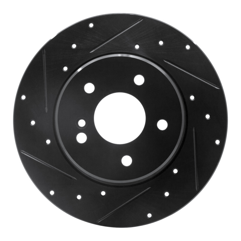 Picture of R1 94-11 Mercedes-Benz C280 Rear Left Drilled & Slotted Black Brake Rotor