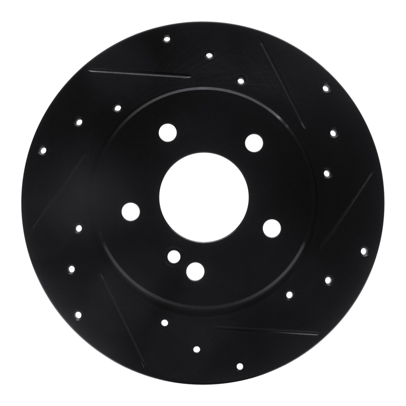 Picture of R1 94-11 Mercedes-Benz CLK350 Rear Right Drilled & Slotted Black Brake Rotor
