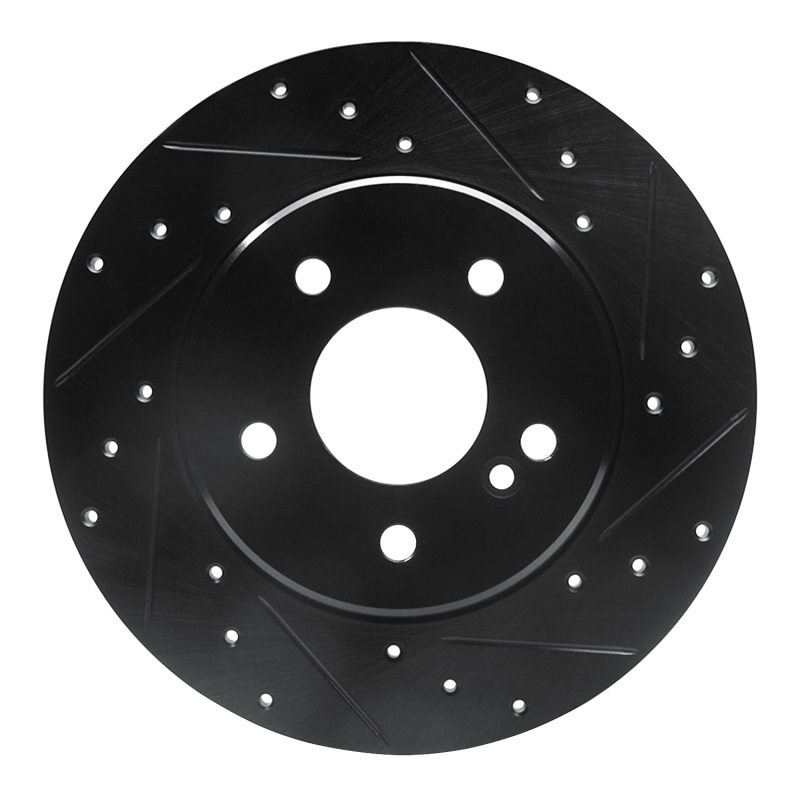 Picture of R1 98-03 Mercedes-Benz E320 Rear Right Drilled & Slotted Black Brake Rotor