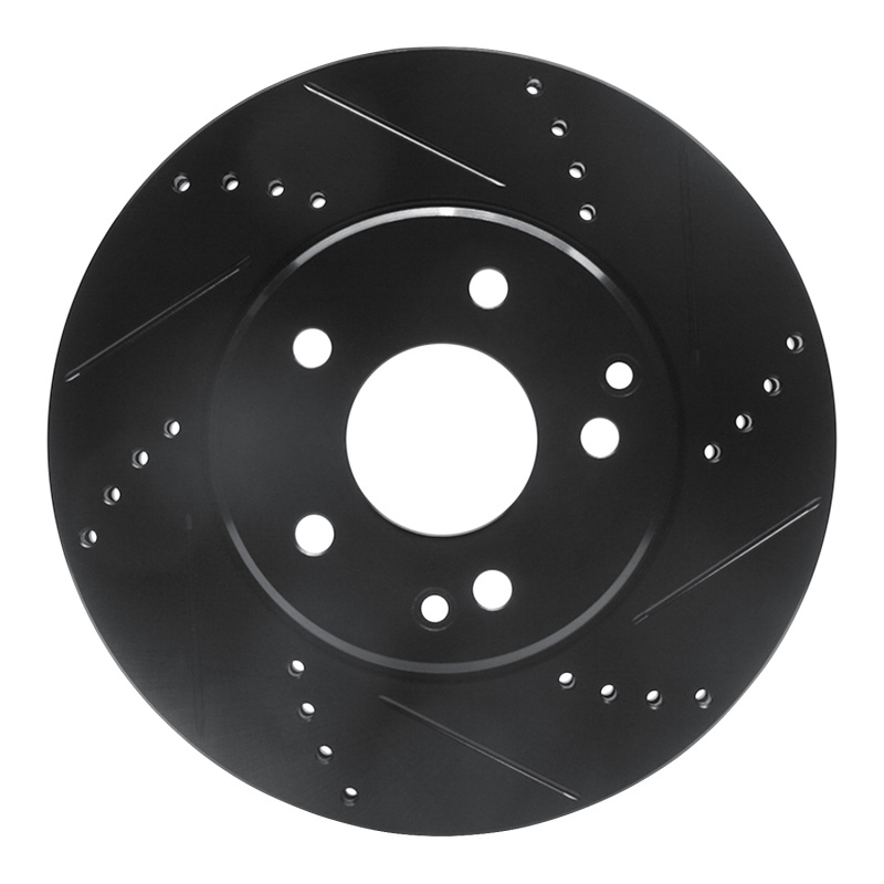 Picture of R1 96-15 Mercedes-Benz C280 Front Right Drilled & Slotted Black Brake Rotor