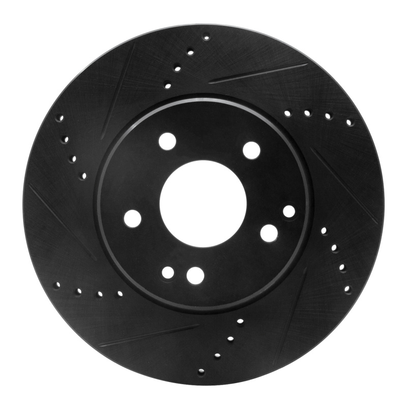 Picture of R1 96-15 Mercedes-Benz SLK230 Front Left Drilled & Slotted Black Brake Rotor
