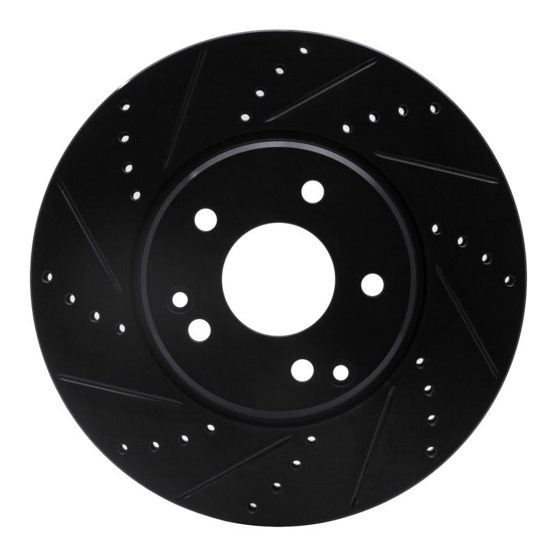 Picture of R1 96-11 Chrysler Crossfire Front Left Drilled & Slotted Black Brake Rotor