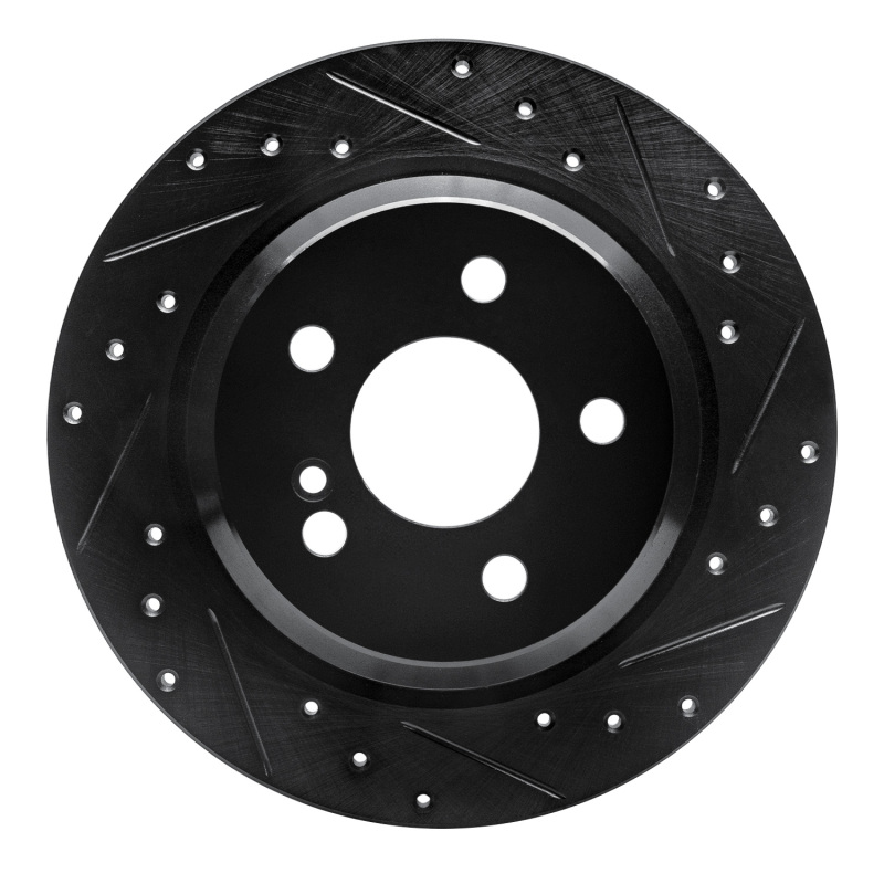 Picture of R1 03-06 Mercedes-Benz CL500 Rear Right Drilled & Slotted Black Brake Rotor