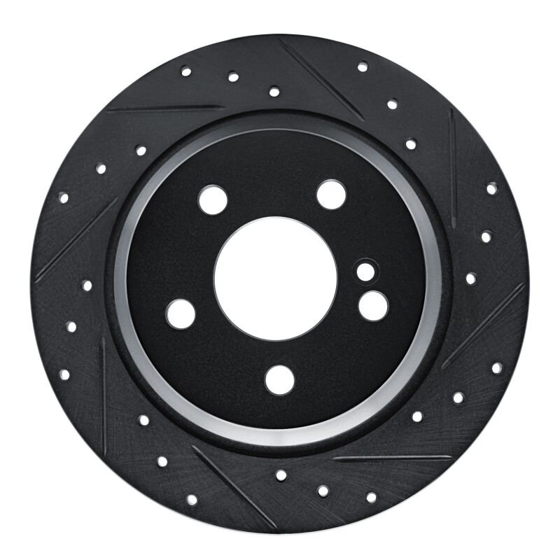 Picture of R1 03-06 Mercedes-Benz SL500 Rear Right Drilled & Slotted Black Brake Rotor